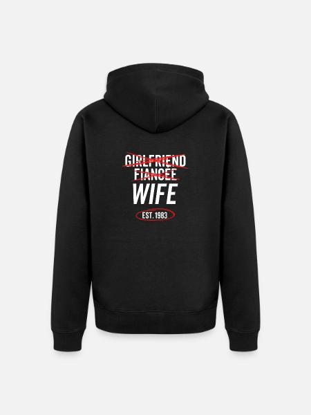 Girlfriend Fiancée Wife Est 1983 - Unisex Premium Organic Zip Hoodie - black