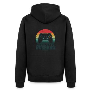 Level Up To Husband Est. 2023 Gaming Gamer - Veste à capuche bio Premium Unisexe - noir - Dos - Nico (187cm)