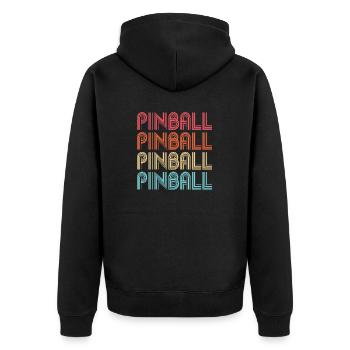 Pinball machine lettering Pinball colorful play - Unisex Premium Organic Zip Hoodie - black - Back - Nico (187cm)