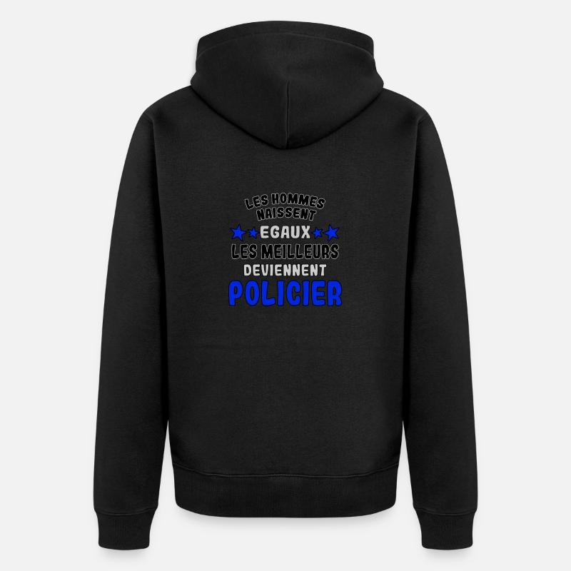 Les meilleurs deviennent Policier - Veste à capuche bio Premium Unisexe - noir