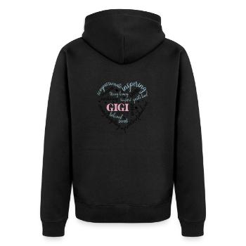 Mother's Day Heart 4 - Unisex Premium Organic Zip Hoodie - black - Back - Nico (187cm)