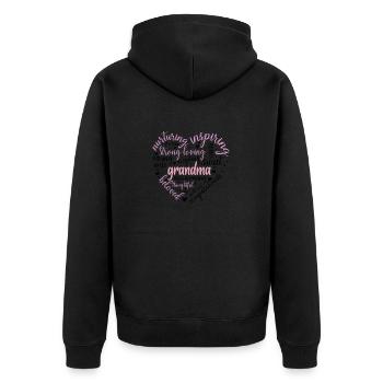 Mother's Day Heart 5 - Unisex Premium Organic Zip Hoodie - black - Back - Nico (187cm)