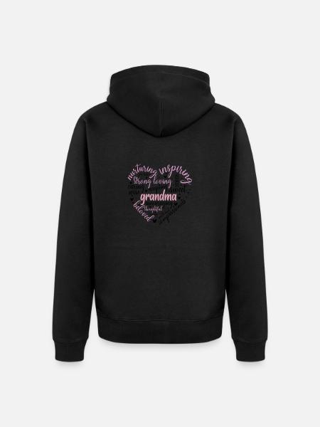 Mother's Day Heart 5 - Unisex Premium Organic Zip Hoodie - black
