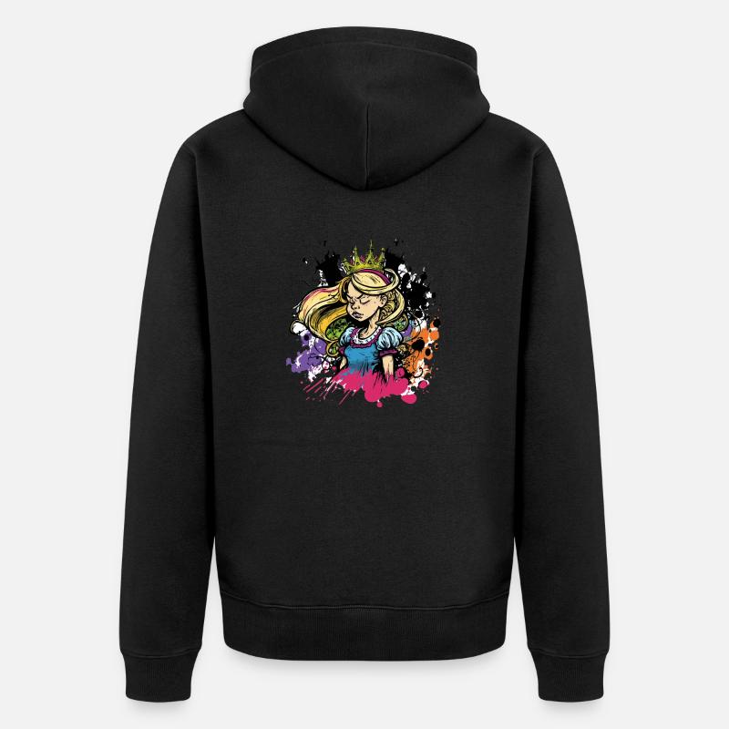 Princesse Graffiti Fille - Veste à capuche bio Premium Unisexe - noir