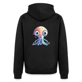 Octopus Illustration Kids - Unisex Premium Organic Zip Hoodie - black - Back - Nico (187cm)