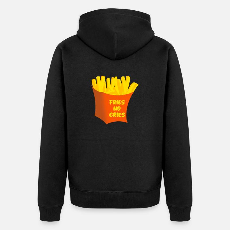 Fries no Cries - Unisex Premium Bio Zip Hoodie - Schwarz