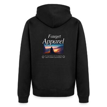 The happiness of your life depends upon - Unisex Premium Organic Zip Hoodie - black - Back - Nico (187cm)