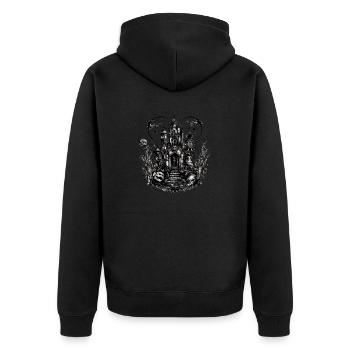 Le chateau hanté gothique - Veste à capuche bio Premium Unisexe - noir - Dos - Nico (187cm)