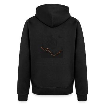 Triathlon Swim Bike Run Marathon - Unisex Premium Bio Zip Hoodie - Schwarz - Hinten - Nico (187cm)