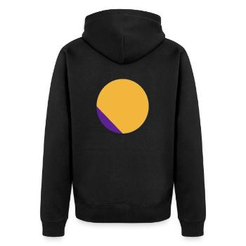 two-color circle - Unisex Premium Organic Zip Hoodie - black - Back - Nico (187cm)