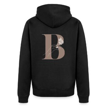 Letter B Magic butterfly - Unisex Premium Organic Zip Hoodie - black - Back - Nico (187cm)