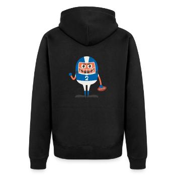 Ballsport - Unisex Premium Bio Zip Hoodie - Schwarz - Hinten - Nico (187cm)