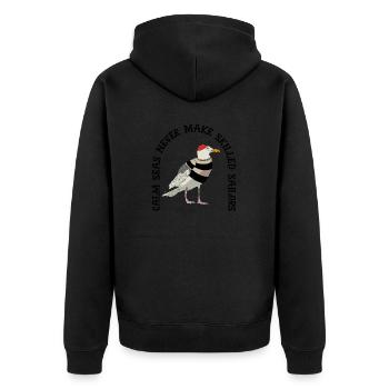Wassersport - Unisex Premium Bio Zip Hoodie - Schwarz - Hinten - Nico (187cm)