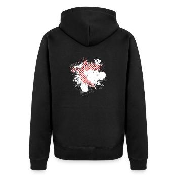Kroatien hrvatska kroatien hrv reisen europa zagreb - Unisex Premium Bio Zip Hoodie - Schwarz - Hinten - Nico (187cm)