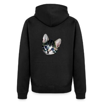 kitten - Unisex Premium Organic Zip Hoodie - black - Back - Nico (187cm)