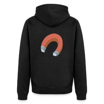 magnet - Unisex Premium Organic Zip Hoodie - black - Back - Nico (187cm)