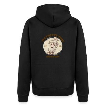 Its Coffee Time - Unisex Premium Bio Zip Hoodie - Schwarz - Hinten - Nico (187cm)