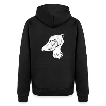 Schuhschnabel Vogel Ornithologe Wald I Geschenk - Unisex Premium Bio Zip Hoodie - Schwarz - Hinten - Nico (187cm)