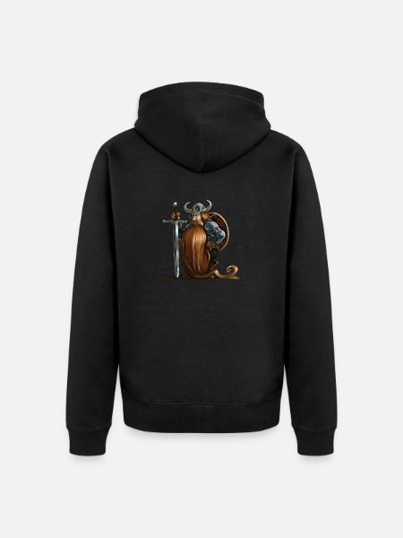 Günther, der Wülde - Unisex Premium Bio Zip Hoodie - Schwarz