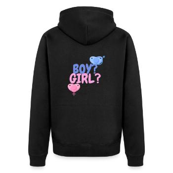 garçon ou fille? - Veste à capuche bio Premium Unisexe - noir - Dos - Nico (187cm)