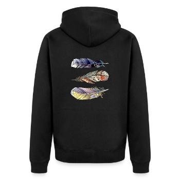 Pen - Unisex Premium Organic Zip Hoodie - black - Back - Nico (187cm)