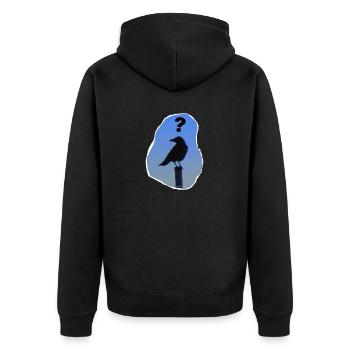 TOMZOFF RaBe wundert sich - Unisex Premium Bio Zip Hoodie - Schwarz - Hinten - Nico (187cm)