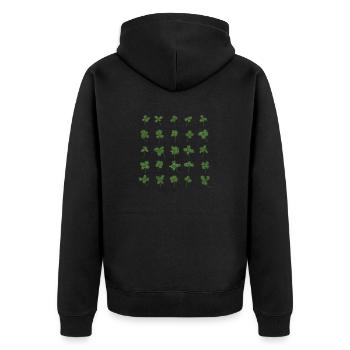 Lucky - Unisex Premium Bio Zip Hoodie - Schwarz - Hinten - Nico (187cm)