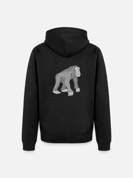 Chimpanzee 1 - Unisex Premium Organic Zip Hoodie - black