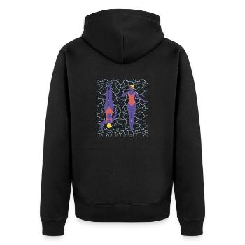 Mädchen schwimmen im Pool Mädchen schwimmen im Poo - Unisex Premium Bio Zip Hoodie - Schwarz - Hinten - Nico (187cm)