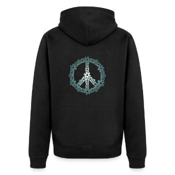 Paix, Signe de paix, Signe de paix, Liberté - Veste à capuche bio Premium Unisexe - noir - Dos - Nico (187cm)