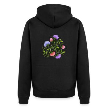 Fleur - Veste à capuche bio Premium Unisexe - noir - Dos - Nico (187cm)
