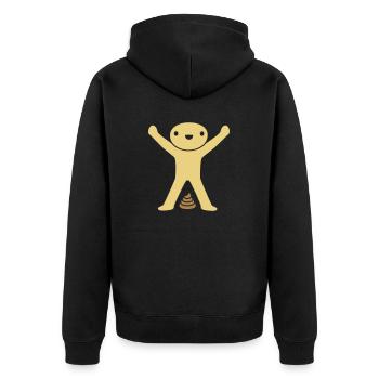 Bunch made happy child - Unisex Premium Organic Zip Hoodie - black - Back - Nico (187cm)