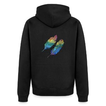 Pen - Unisex Premium Organic Zip Hoodie - black - Back - Nico (187cm)