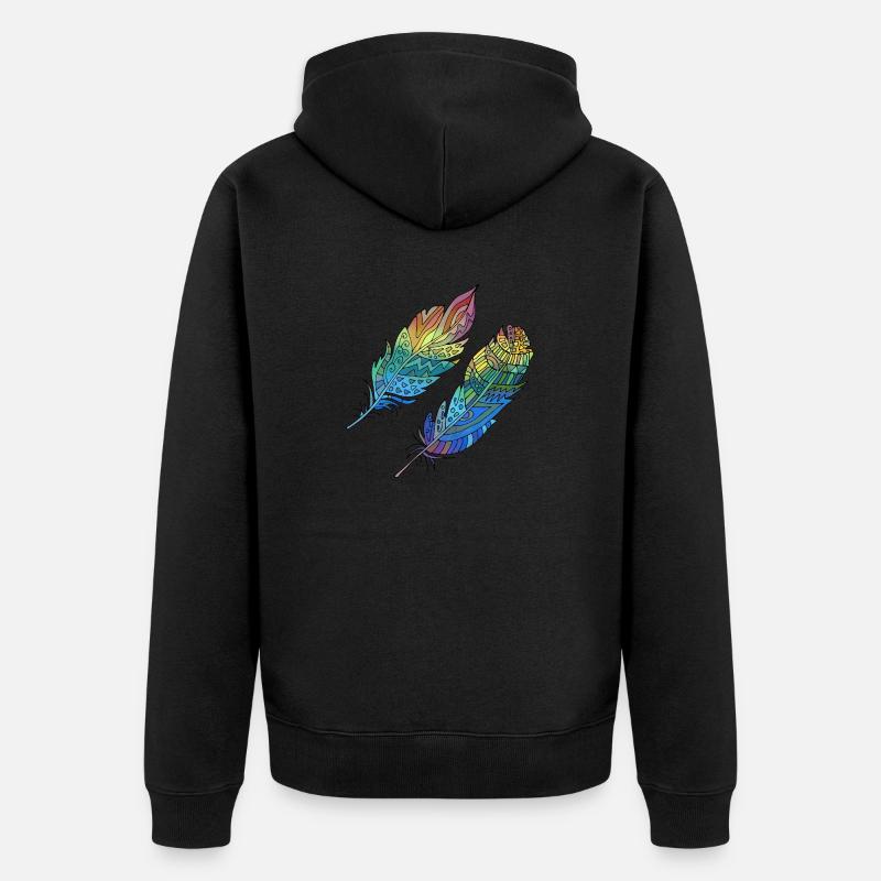 Feder - Unisex Premium Bio Zip Hoodie - Schwarz