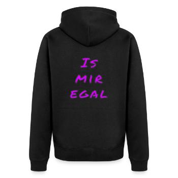 Is mir egal - Unisex Premium Bio Zip Hoodie - Schwarz - Hinten - Nico (187cm)