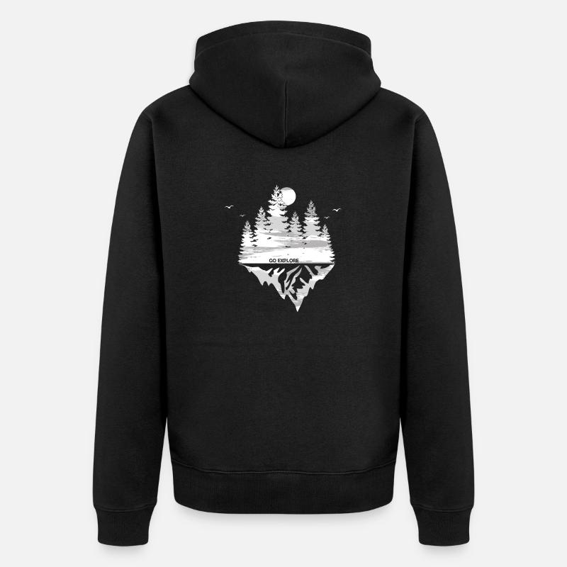Allez explorer - Veste à capuche bio Premium Unisexe - noir