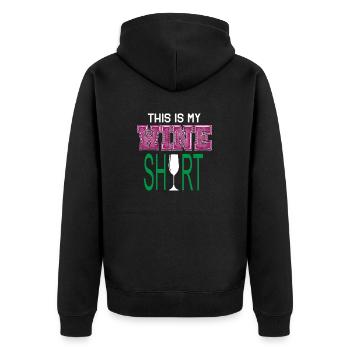 C'est ma chemise à vin vin vin amour idée cadeau - Veste à capuche bio Premium Unisexe - noir - Dos - Nico (187cm)