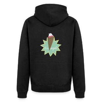 Kingfisher - Unisex Premium Organic Zip Hoodie - black - Back - Nico (187cm)
