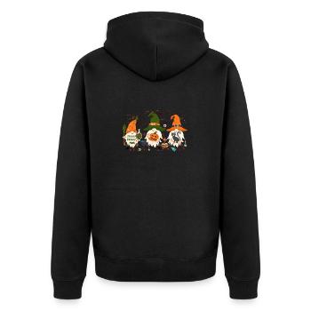 Es ist die Jahreszeit, Halloween Gnomes, Thanksgiving Gif - Unisex Premium Bio Zip Hoodie - Schwarz - Hinten - Nico (187cm)