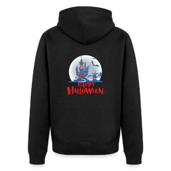 Happy Halloween - Unisex Premium Organic Zip Hoodie - black - Back - Nico (187cm)