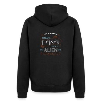 idée actuelle extraterrestre je ne parle pas humain - Veste à capuche bio Premium Unisexe - noir - Dos - Nico (187cm)