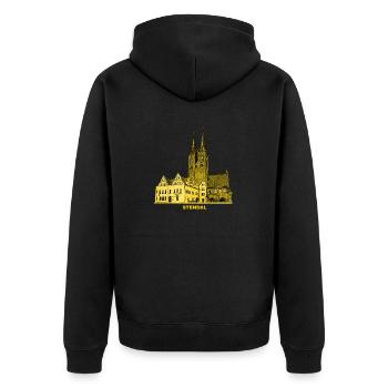 Stendal Town Hall Église Hanséatique Ville d’Altmark - Veste à capuche bio Premium Unisexe - noir - Dos - Nico (187cm)