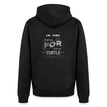 Tortoises present animal protection love - Unisex Premium Organic Zip Hoodie - black - Back - Nico (187cm)