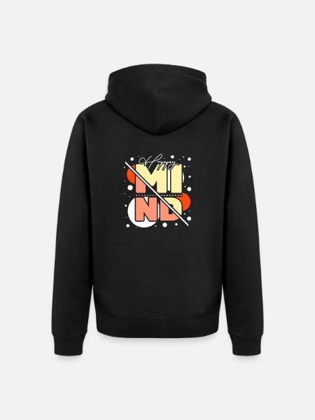 heureux, vie heureuse - Veste à capuche bio Premium Unisexe - noir