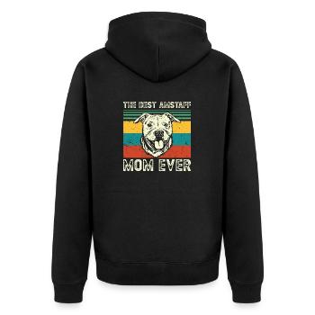 American Staffordshire Bull Terrier Staffy Dog - Unisex Premium Organic Zip Hoodie - black - Back - Nico (187cm)
