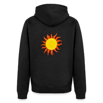 Sun Summer Watercolor Nature Beach Sky 04 - Unisex Premium Organic Zip Hoodie - black - Back - Nico (187cm)