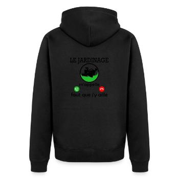 le jardinage m appelle / humour jardinière - Veste à capuche bio Premium Unisexe - noir - Dos - Nico (187cm)