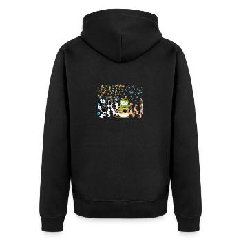 Weihnachten Schneemann, Lass es schneien, Schneemann Geschenk - Unisex Premium Bio Zip Hoodie - Schwarz - Hinten - Nico (187cm)