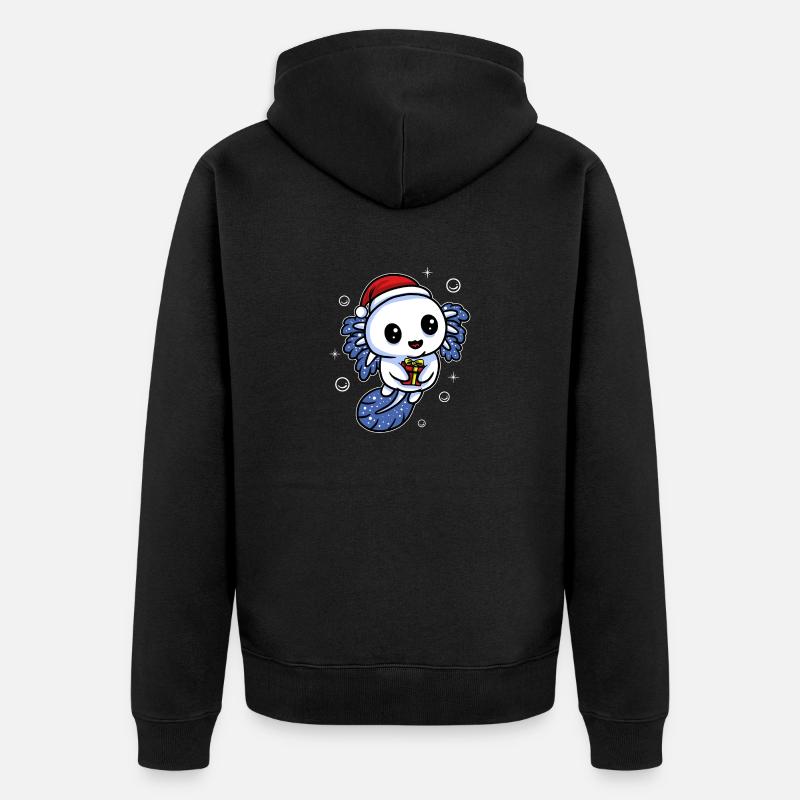 DESIGN DE NOËL AXOLOTL - Veste à capuche bio Premium Unisexe - noir