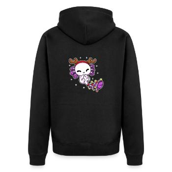 AXOLOTL NOËL DESIGN 2 - Veste à capuche bio Premium Unisexe - noir - Dos - Nico (187cm)